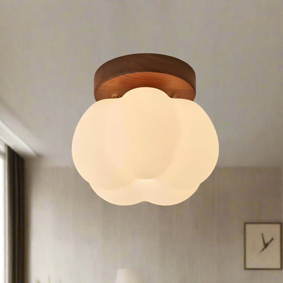 Pumpkin-shaped Flush Mount Ceiling Lamp