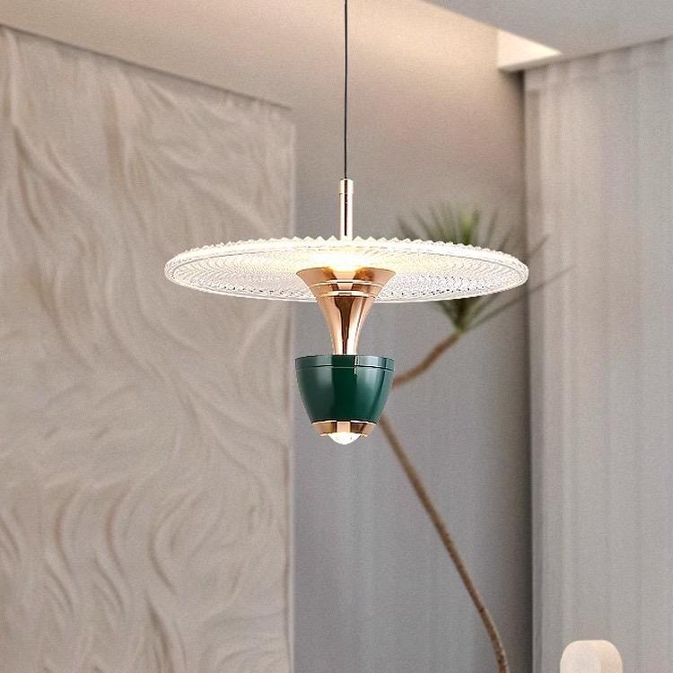 Stilren LED-pendellampe i skiveform