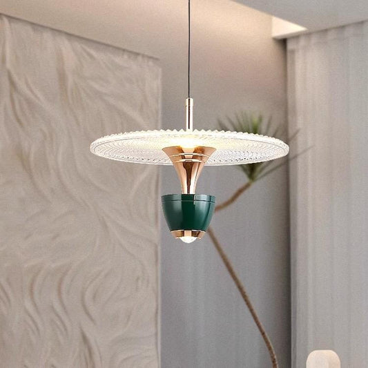 Stilren LED-pendellampe i skiveform