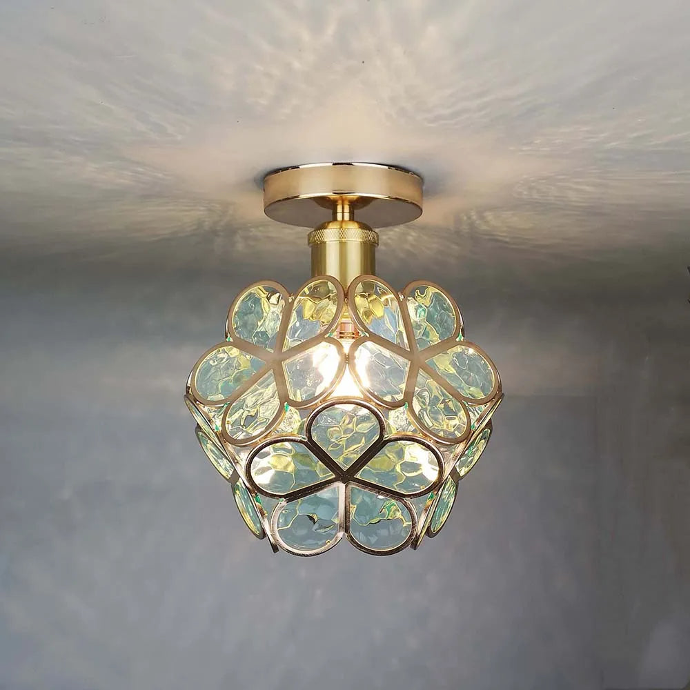 Blomsterdesign glas loftlampe