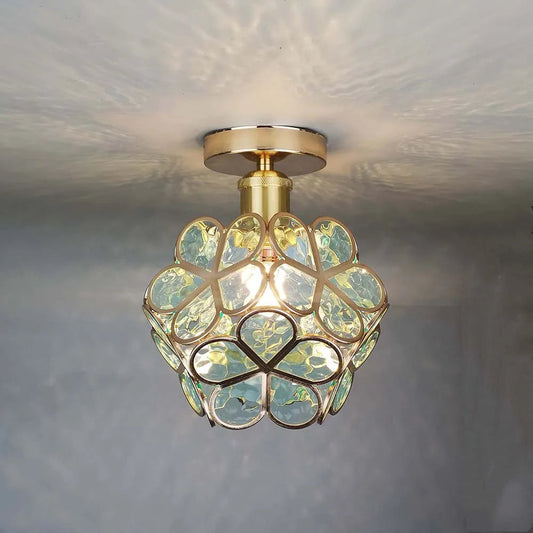 Blomsterdesign glas loftlampe