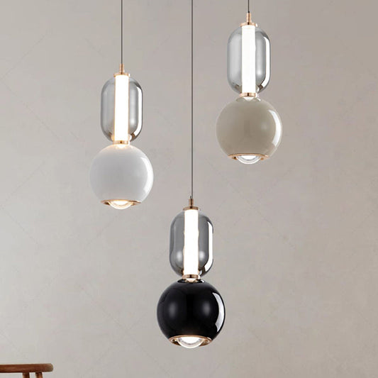 Kreativ Nordisk pendellampe i jern og glas