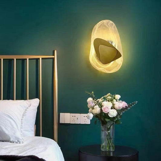 Moderne LED væglampe i glas med kreativt design