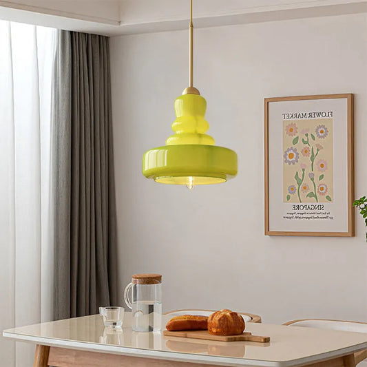 Pendellampe i Bauhaus-stil med glas-kalebas