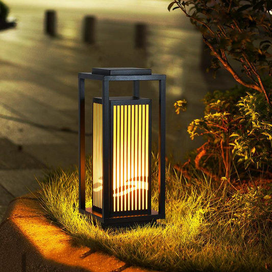 Outdoor Solar Cage Post Light