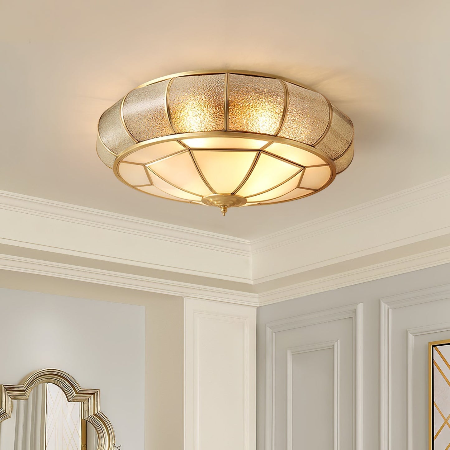 Tekstureret glasloftslampe