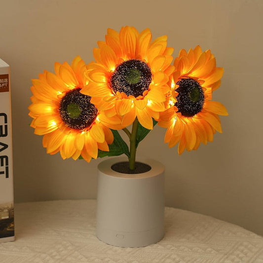 Skinnende solsikke-lampe