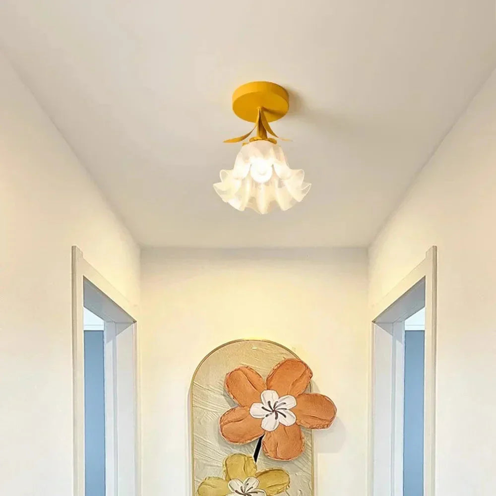 Enkel Fransk Tiffany Mini Blomster Loftlampe