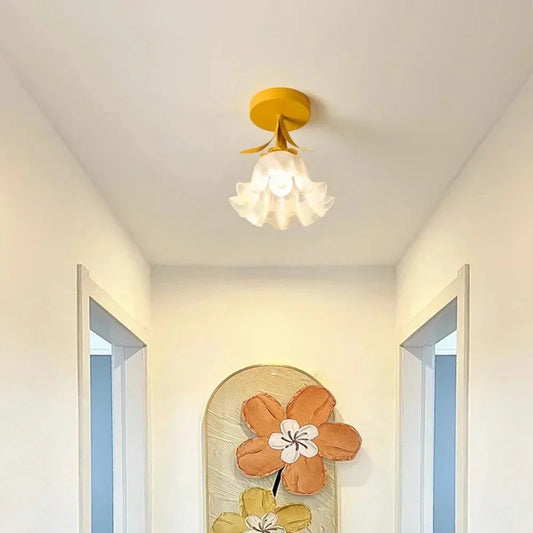 Enkel Fransk Tiffany Mini Blomster Loftlampe