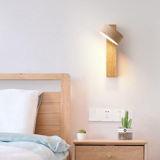 Off-white Travertine Wall Lamp in Wabi Sabi Style