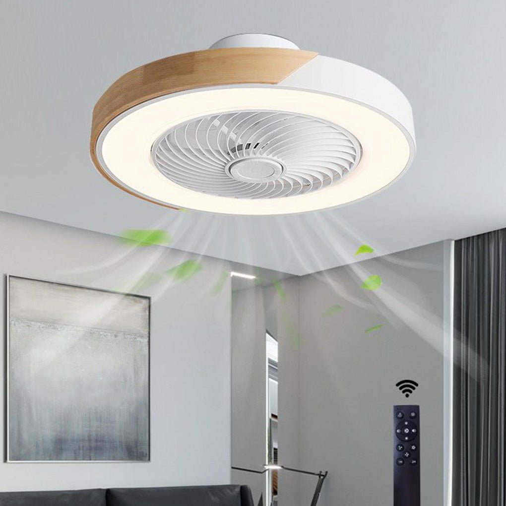 Integreret LED-loftventilator uden blade, rund firkantet, med fjernbetjening