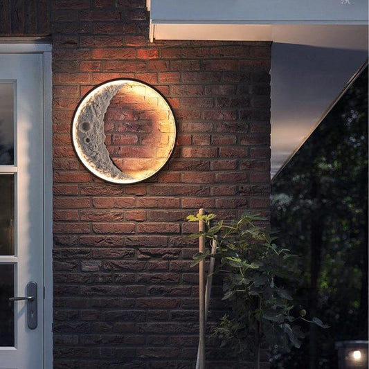 Moderne LED-udendørslampe, måneformet, IP65 vandtæt