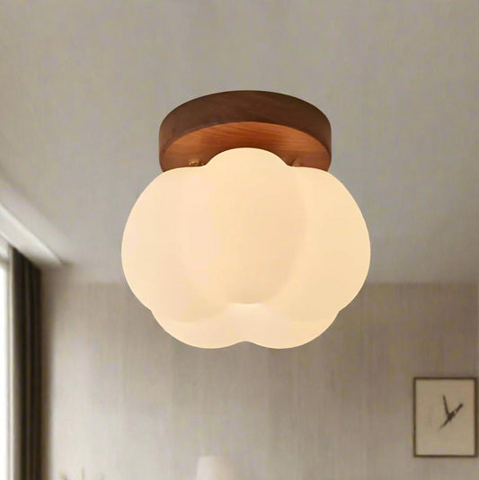 Pumpkin-shaped Flush Mount Ceiling Lamp