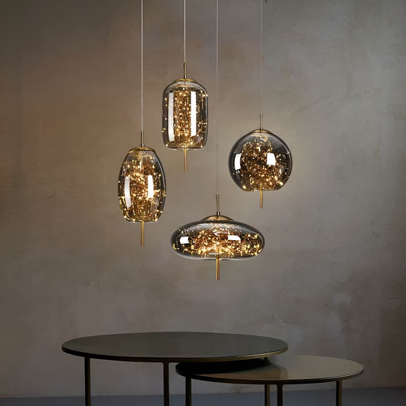 Elegant Brown Glass Pendant Lamp
